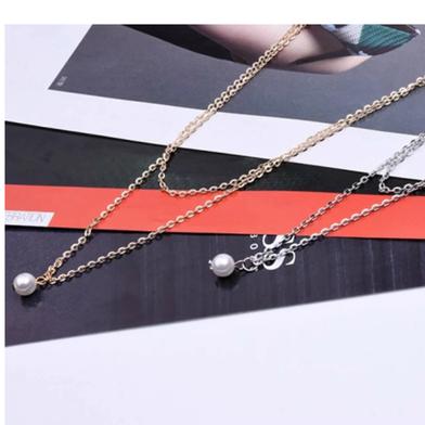 Sweet Simple Double Layer Pearl Collarbone Necklace New Year Jewelry image