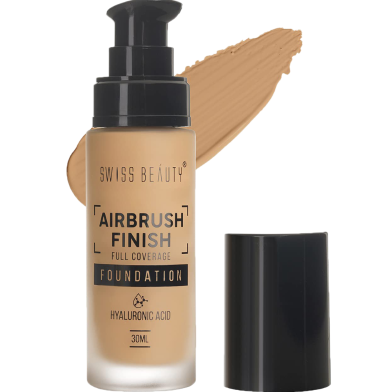 Swiss Beauty Airbrush Finish Full Coverage Foundation - 30 ml (Caramel Beige) image