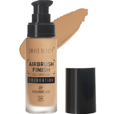 Swiss Beauty Airbrush Finish Full Coverage Foundation - 30 ml (Nude Beige) image