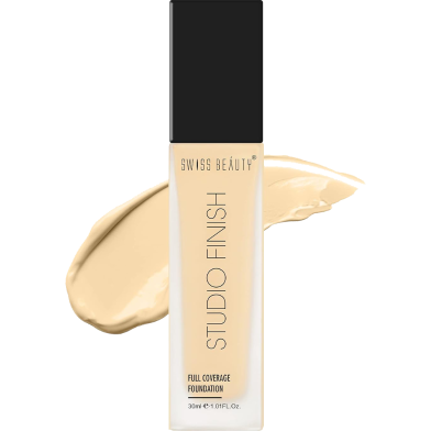 Swiss Beauty Studio Finish Full Coverage Foundation 30 ml (02 Ivory Fair) image