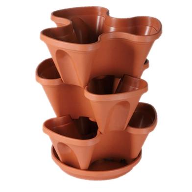 TEL Vertical Gardening Flower tub 3 Pcs Set Brown - 861452 image