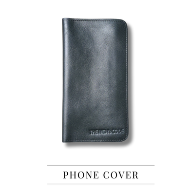 THE MEN's CODE Black Leather Long Wallet Phone Cover For Men/Women image