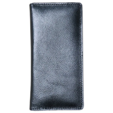 THE MEN's CODE Black Leather Long Wallet For Men image