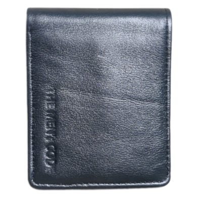 THE MEN's CODE Black Leather Short Wallet For Men image