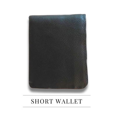 THE MEN's CODE Black Leather Short Wallet - For Men image