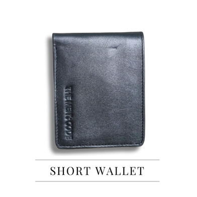 THE MEN's CODE Black Leather Short Wallet For Men image