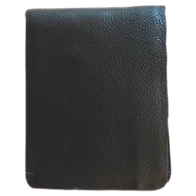 THE MEN's CODE Black Leather Short Wallet - For Men image