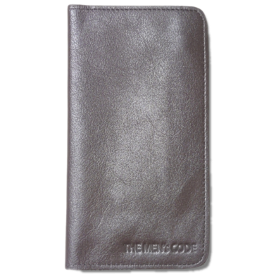 THE MEN's CODE Brown Leather Long Wallet Phone Cover For Men/Women image