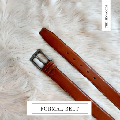 THE MEN's CODE Burgundy Color Leather Formal Belt For Men image