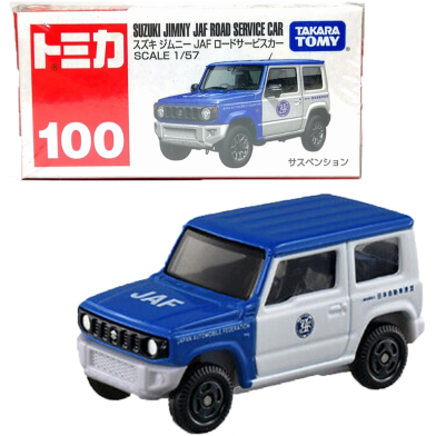 TOMICA REGULAR DIECAST NO.100 SUZUKI JIMMY JAF ROAD SERVICE CAR image