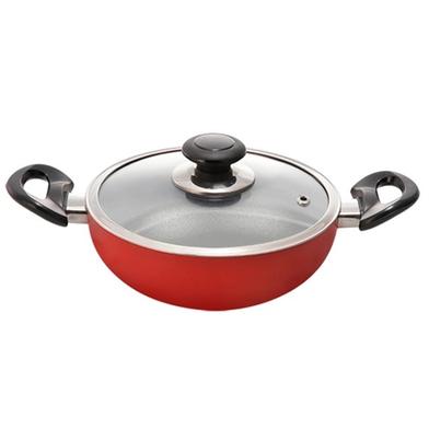 TOPPER Nonstick Glamour Deep Fry Pan With Lid (Red)- 28 cm image