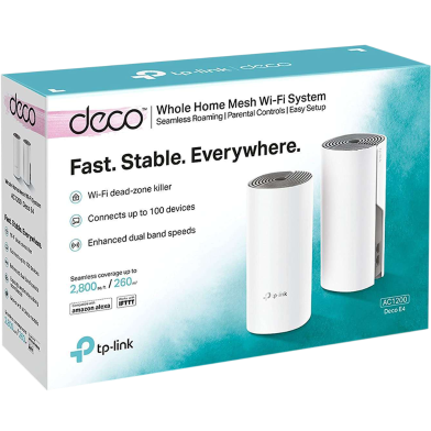 TP-Link Deco E4 AC1200 Whole Home Mesh Wi-Fi System Router (2-Pack) image