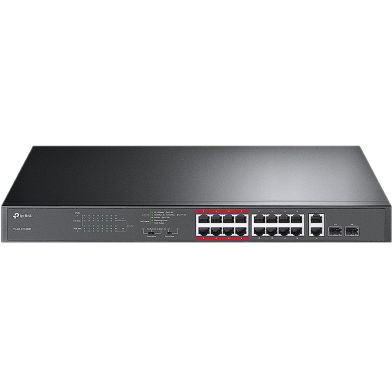 TP-Link TL-SL1218MP 16-Port 10/100 Mbps plus 2-Port Gigabit Rackmount Switch with 16-Port PoE plus image
