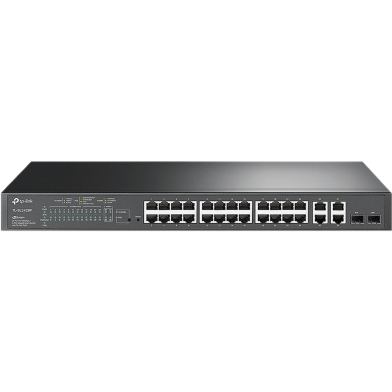 TP-Link TL-SL2428P 24-Port 10/100 Mbps plus 4-Port Gigabit Smart Switch with 24-Port PoE plus image