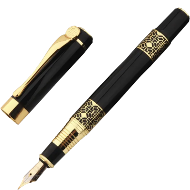 TSAMSA Black Fountain Pen With Box and Ink image