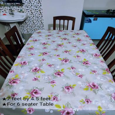 Table Mat/Cloth Pvc Water and Oil Proof White Colour 7/4.5 Feet image