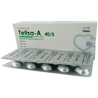 Telisa-A 5 mg, 40 mg Tablet – 10's Strip image