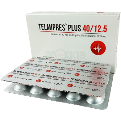 Telmipres Plus40 mgPlus 12.5 mg 10's Strip Tablet image