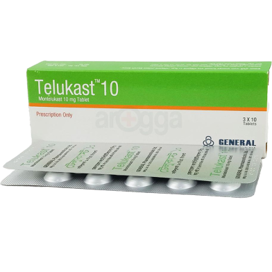 Telukast 10 mg 10's Strip Tablet image