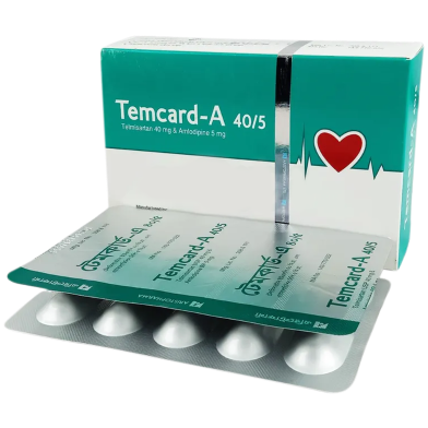 Temcard A 5mg 40mg Tablet 10's Strip image