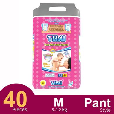 Thai Pant System Baby Diapers (M Size) (5-12kg) (40pcs) image