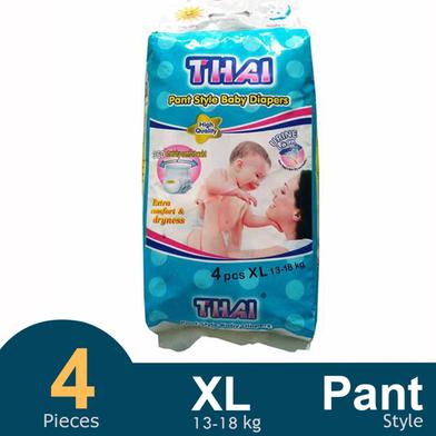 Thai Pant System Baby Diapers (XL Size) (13-18 kg) (4pcs) image