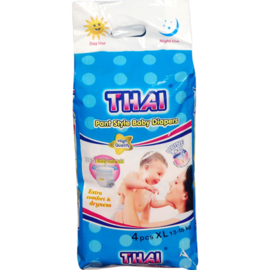 Thai Pant System Baby Diapers (XL Size) (13-18 kg) (4pcs) image