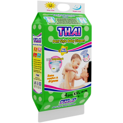 Thai Pant System Baby Diapers (XXL Size) (15-25 kg) (4pcs) image