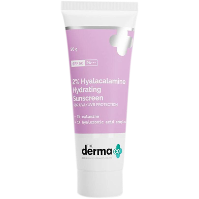 The Derma Co 2percent Hyalacalamine Hydrating Sunscreen with SPF 50 and PA plus plus plus - 50g image