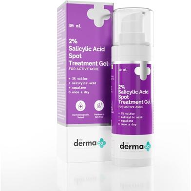 The Derma Co 2percent Salicylic Acid Spot Treatment Gel - 30 ml | Clear Acne and Prevent Breakouts | All Skin Types image
