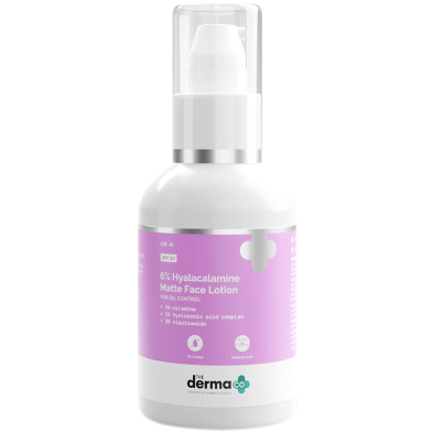 The Derma Co 6percent Hyalacalamine Matte Face Lotion with Calamine and Hyaluronic Acid for Oily Skin - 120 ml image