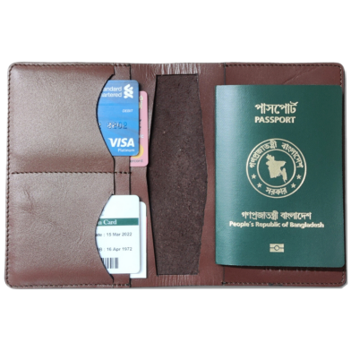 The Men's Code Chocolate Color Crocodile Leather Passport Holder - MPD003 image