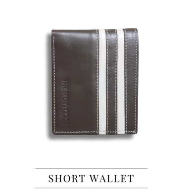 The Men's Code Chocolate-White Color Contrast Design Leather Wallet for Men - MWC002 image
