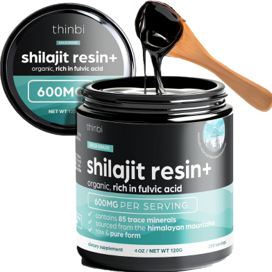 Thinbi Shilajit Resin Extra Strength Pure Himalayan Shilajit for Men and Women 4oz (120gm) -523277813 image