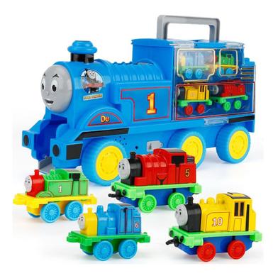 Thomas and friends Train set 5 Pcs Thomas storage train set Pull Back toy for kids gift (2801) (any color and design) image