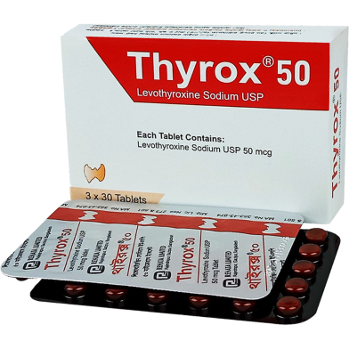 Thyrox 50 mcg Tablet 30's Strip image