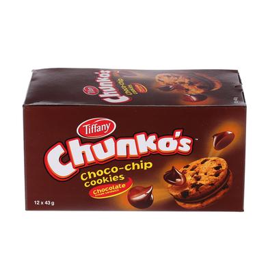 Tiffany Chunkos Chocolate C.Chips Cookies 43gm 10 pcs Box (UAE) - 131701100 image