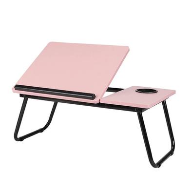 Tiltable And Foldable Double Head Laptop Table - Pink Color image