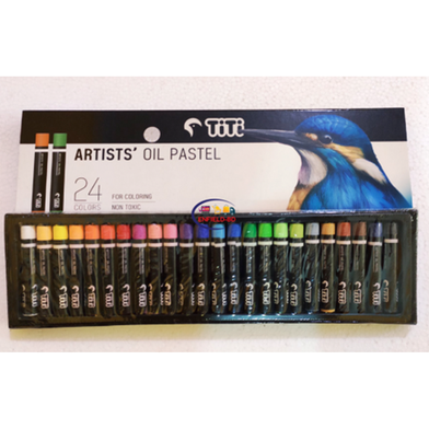 Joytiti Artist's Oil Pastel color, 24 Shades Box for professional Artists image