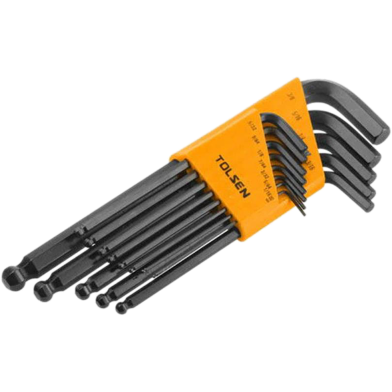 Tolsen 13 Pcs Ball Point Long Arm Allen Hex Key Set Inches Black Finish image