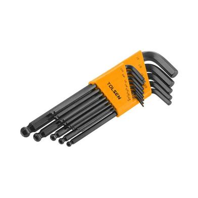 Tolsen 13 Pcs Ball Point Long Arm Allen Hex Key Set Inches Black