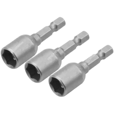 Tolsen 3 Pcs Magnetic Nut Socket Set 8mm Tek Screw Bits image