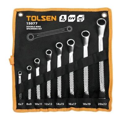 Tolsen 8 Pcs Double Ring End Spanner Set 6 × 7- 20 x 22 mm image