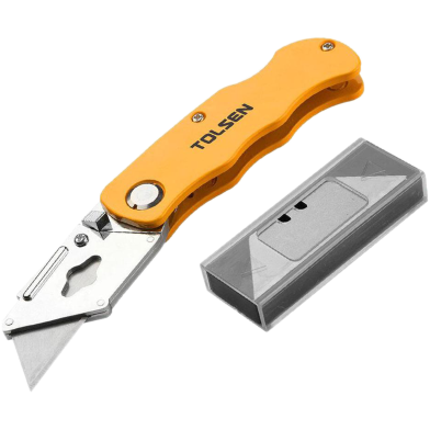 Tolsen Folding Utility Cutter Quick with 5pcs Refill 61x19 mm Box Cutter image