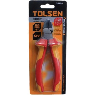 Tolsen VDE 1000V Insulated Diagonal Cutting Pliers 6 Inch 160mm VDE/GS certificated Premium Series image