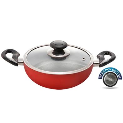 Topper Nonstick Glamour Deep Fry Pan With Lid IB (Red)- 26 cm image