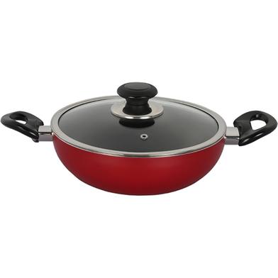 Topper Nonstick Karai With Lid Red 26 Cm image