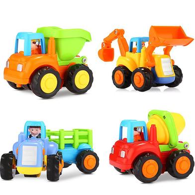 Toyshine 2 IN 1 Unbreakable Automobile Engineering Set For Kids - Unbreakable ABS Plastic - Tractor Trolly JCB Machine image