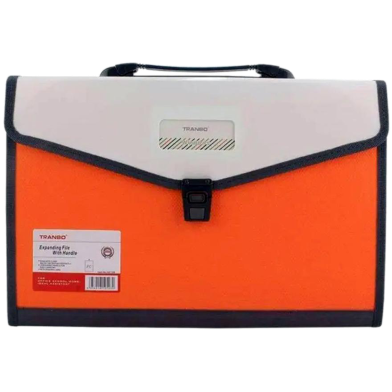 Tranbo Plastic Expanding Bag File Folder With 13 Section Pockets Foolscape Size image