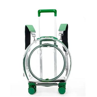 Transparent Capsule Pet Travel Bag Backpack For Puppies Dogs Cat Carriers Bag With Trolley Wheel image